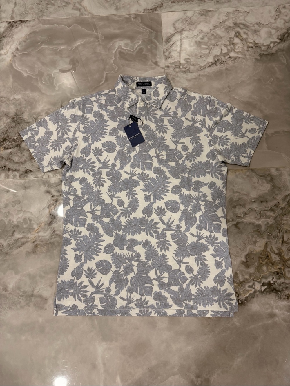 Peter Millar Tailored Fit Lunar Tropical Floral Polo Men’s Small NWT